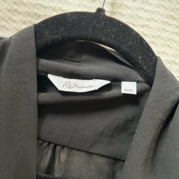 Draped Surplice Neck Black_Blouse - Picture 3 of 3